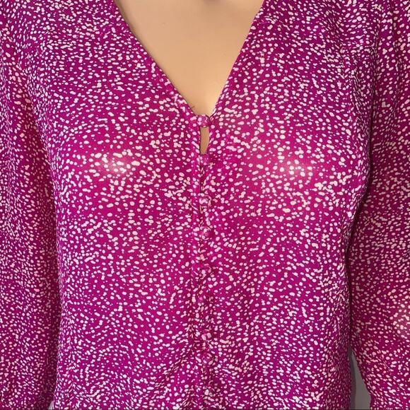 Joie Women's long sleeve silk button up blouse in Purple SZ XS - Picture 5 of 7